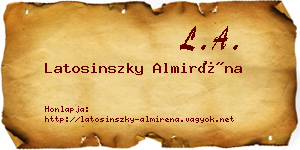 Latosinszky Almiréna névjegykártya
